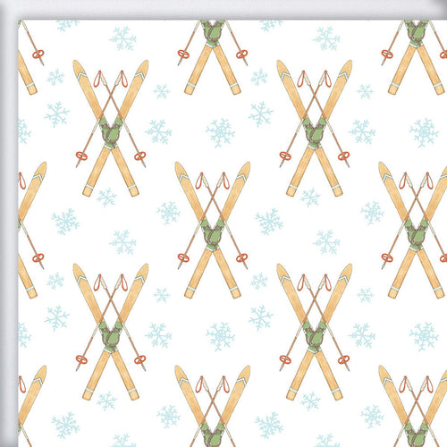Vintage Skis Gift Wrap by Sara Fitz