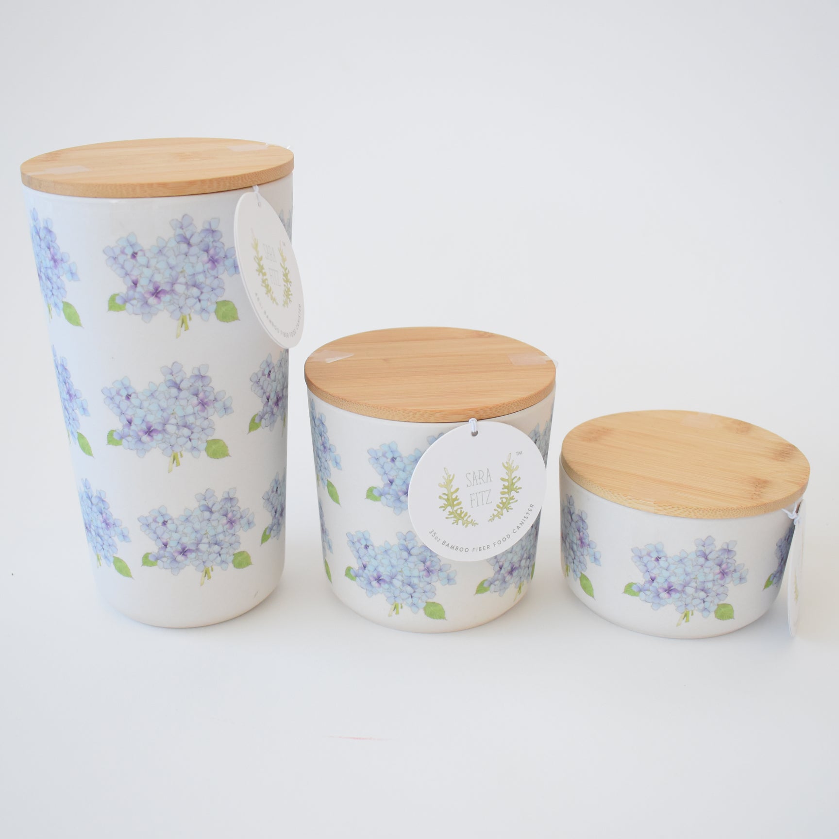 Large Hydrangea Bamboo Food Storage by Sara Fitz