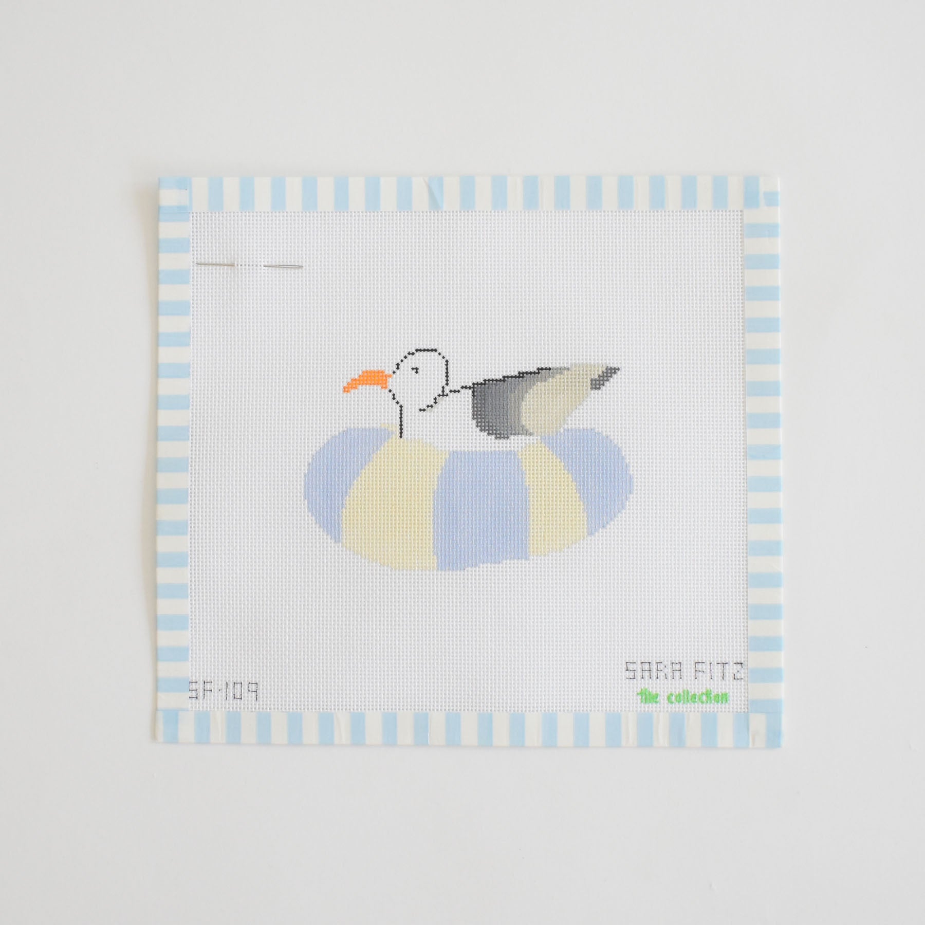 Floating Gull Needlepoint by Sara Fitz