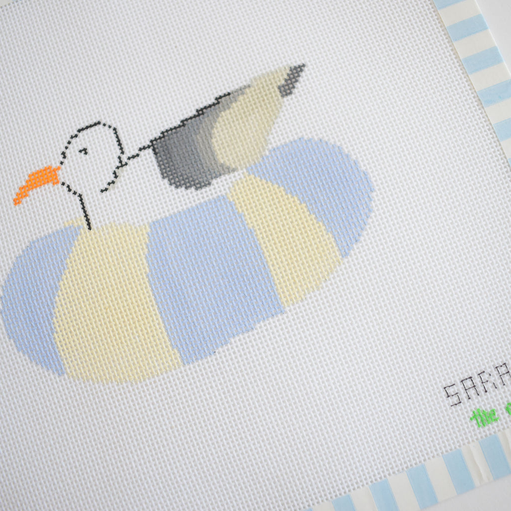 Floating Gull Needlepoint by Sara Fitz