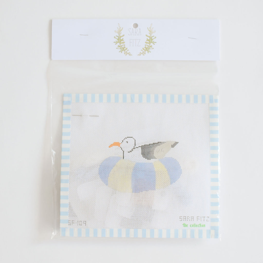 Floating Gull Needlepoint by Sara Fitz