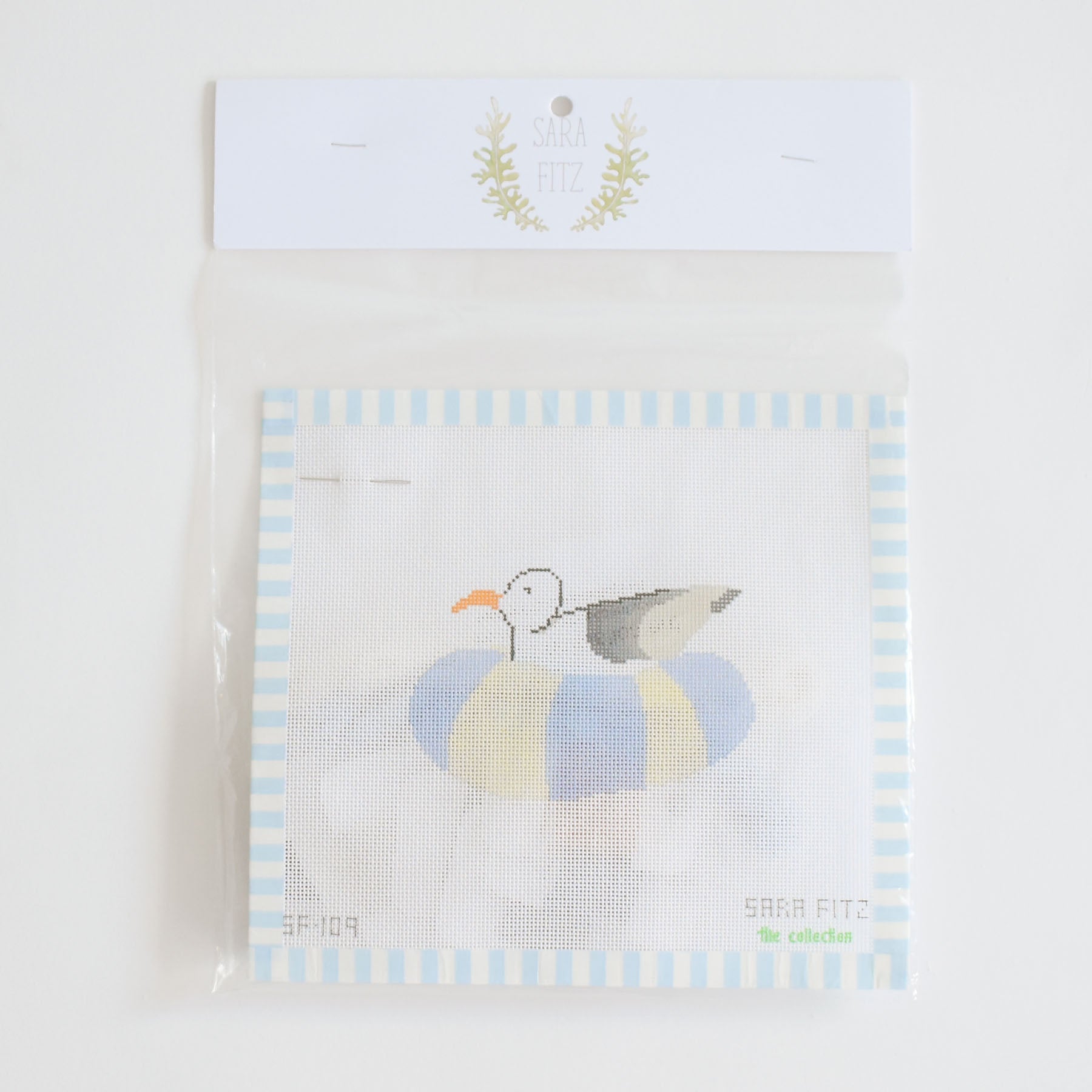 Floating Gull Needlepoint by Sara Fitz