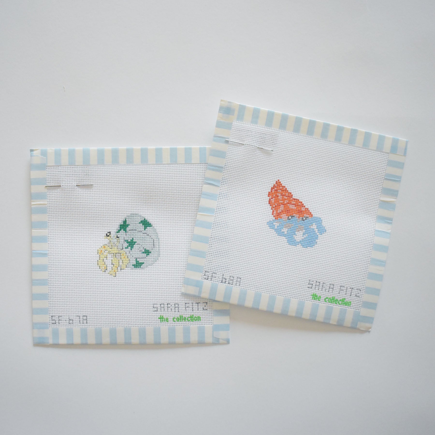 MINI Gingham Hermit Crab Needlepoint