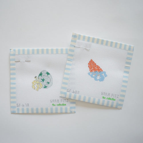 MINI Gingham Hermit Crab Needlepoint Needlepoint Sara Fitz 