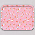 Large Peppermint Candies Tray featuring a rectangular melamine-coated birch wood surface with a pink background patterned with red and white peppermint candies.