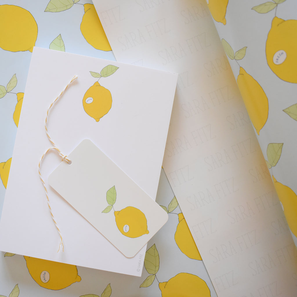 Lemon Gift Wrap by Sara Fitz