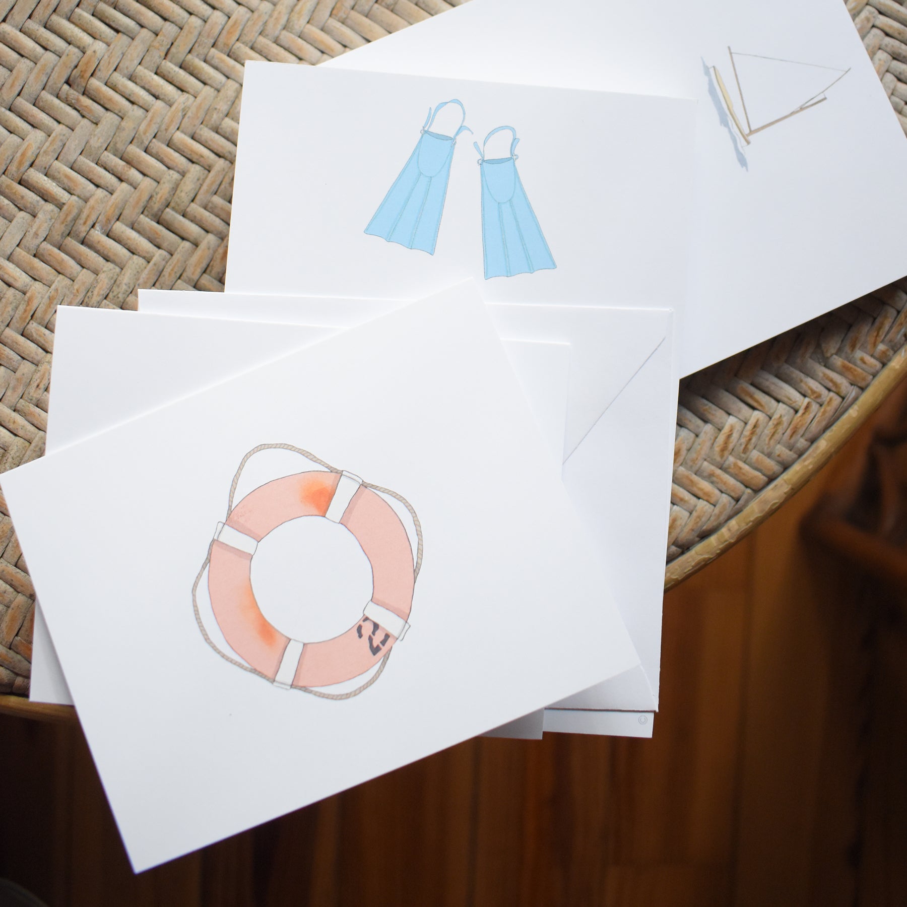 Life Ring Note Card by Sara Fitz