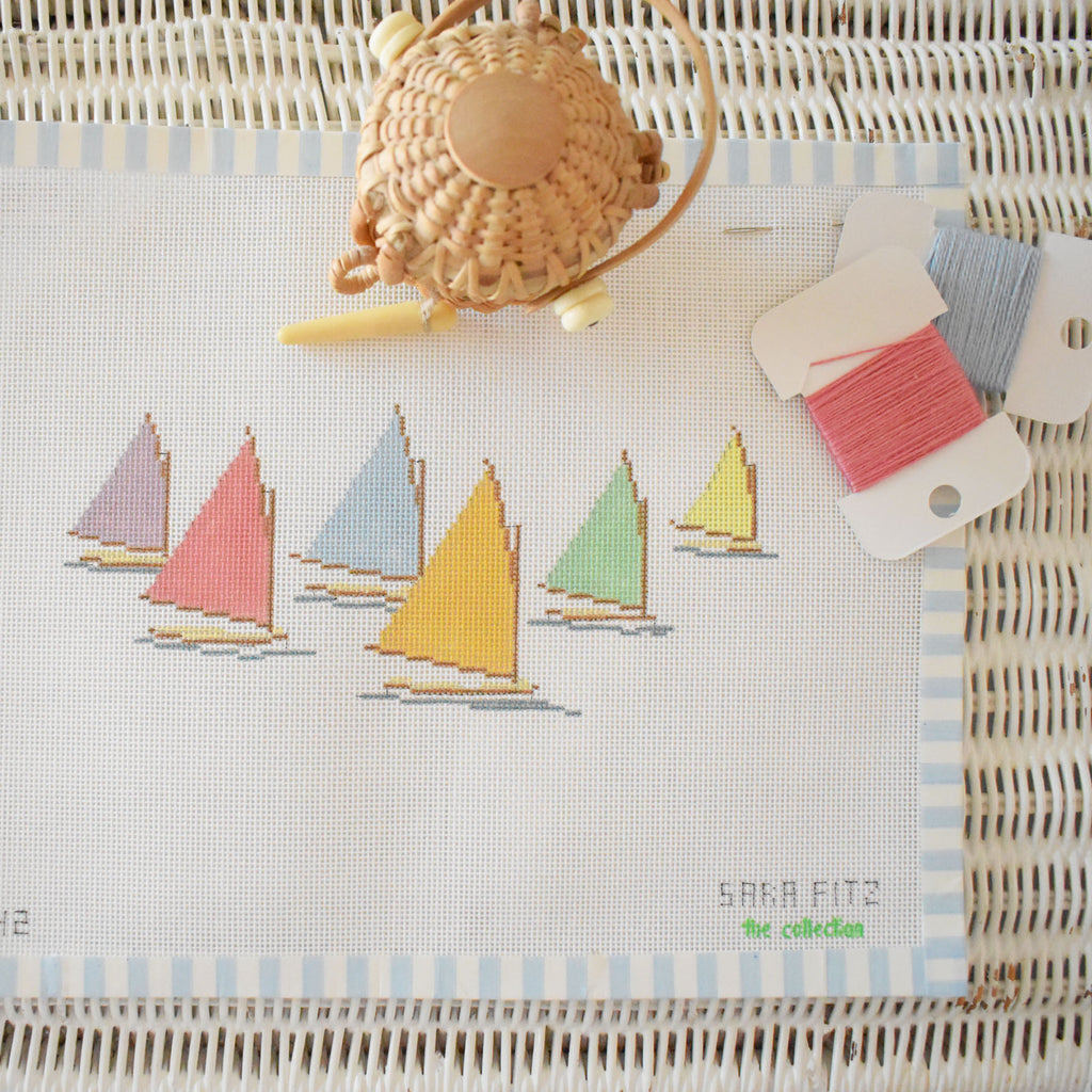 Rainbow Fleet Needlepoint by Sara Fitz