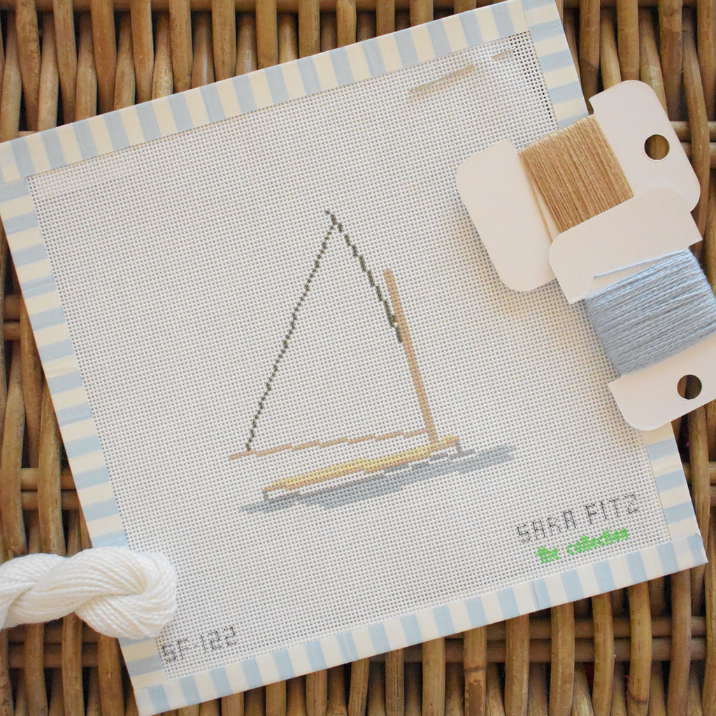 Sailboat Needlepoint by Sara Fitz