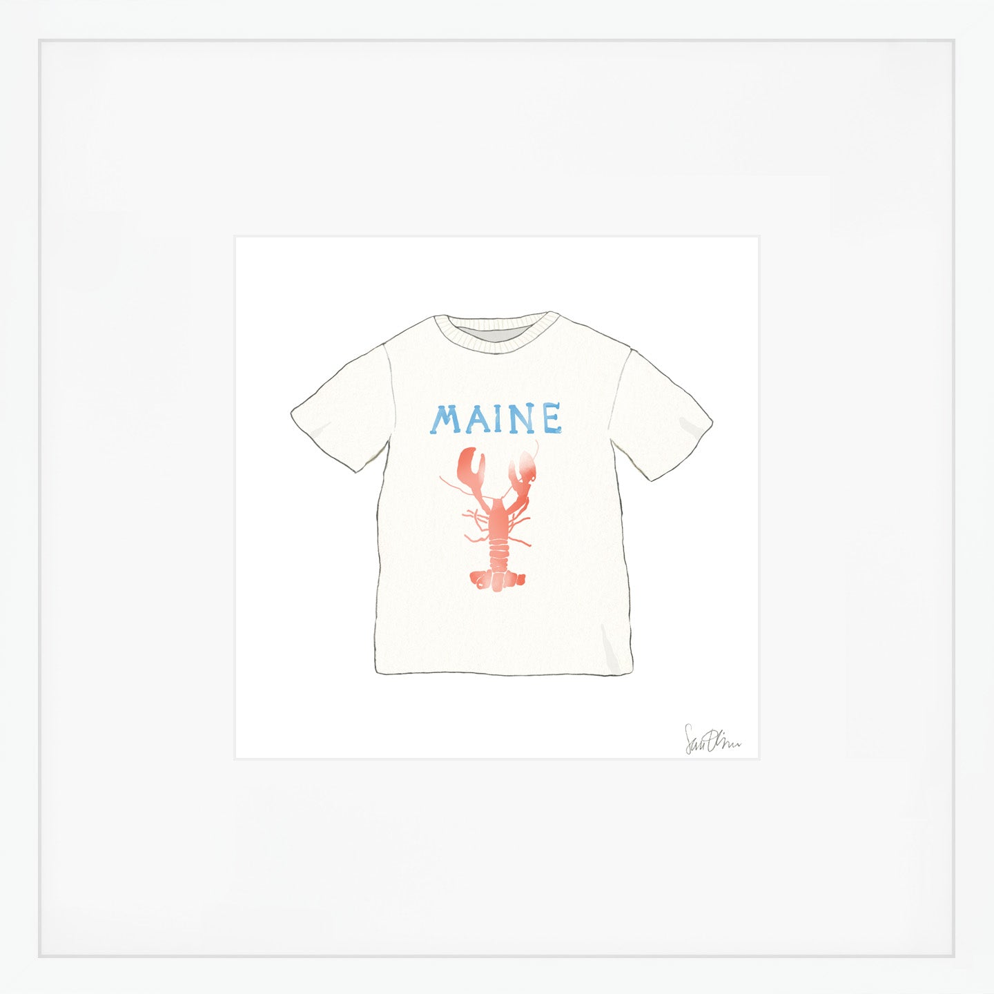 Maine Tee Art Print by Sara Fitz