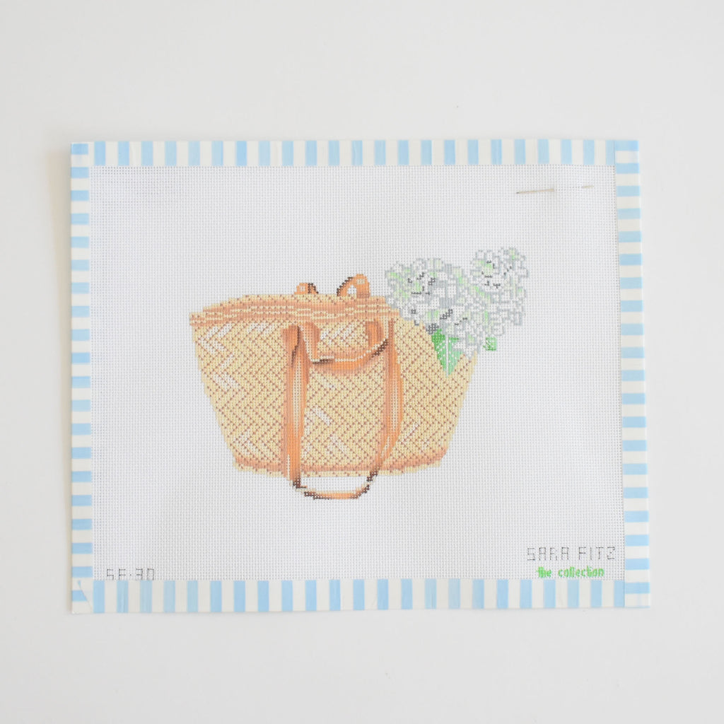 Market Basket Needlepoint by Sara Fitz