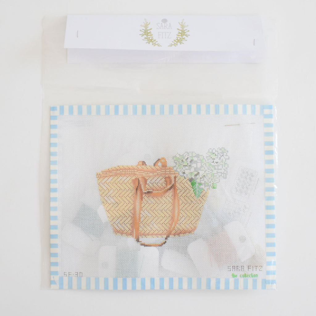 Market Basket Needlepoint by Sara Fitz
