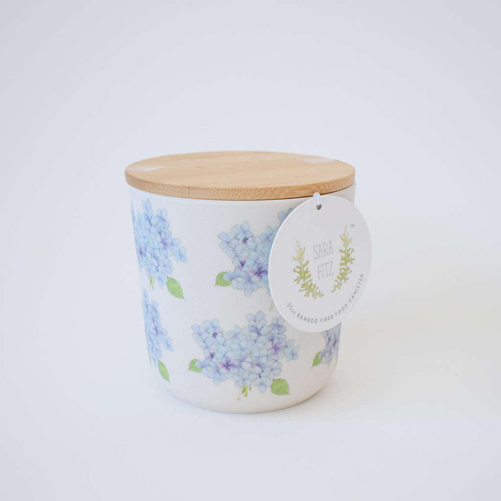 Medium Hydrangea Bamboo Food Storage by Sara Fitz