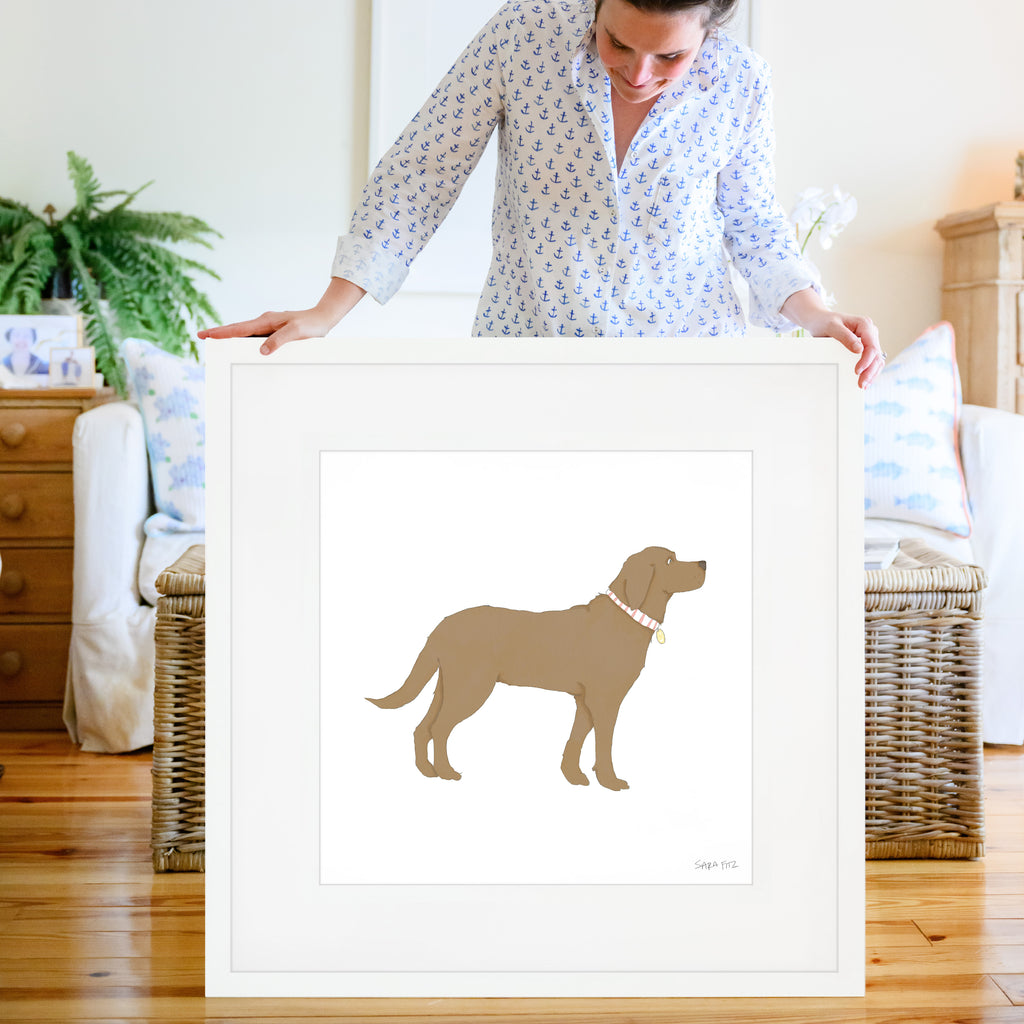 Chocolate Pup Mega Art Print by Sara Fitz
