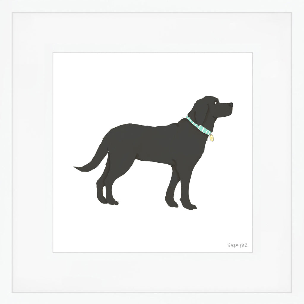 Black Pup Mega Art Print by Sara Fitz