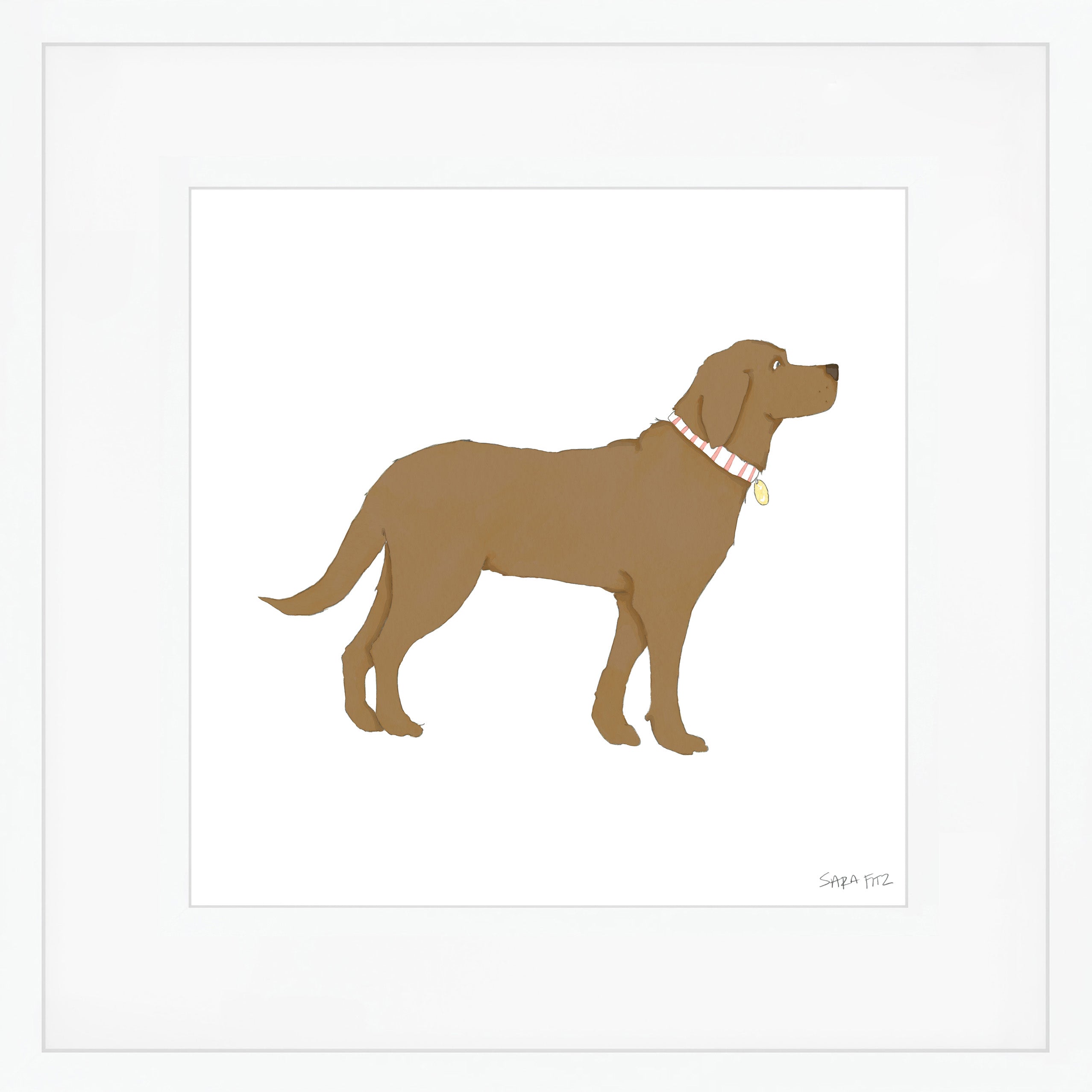 Chocolate Pup Mega Art Print by Sara Fitz