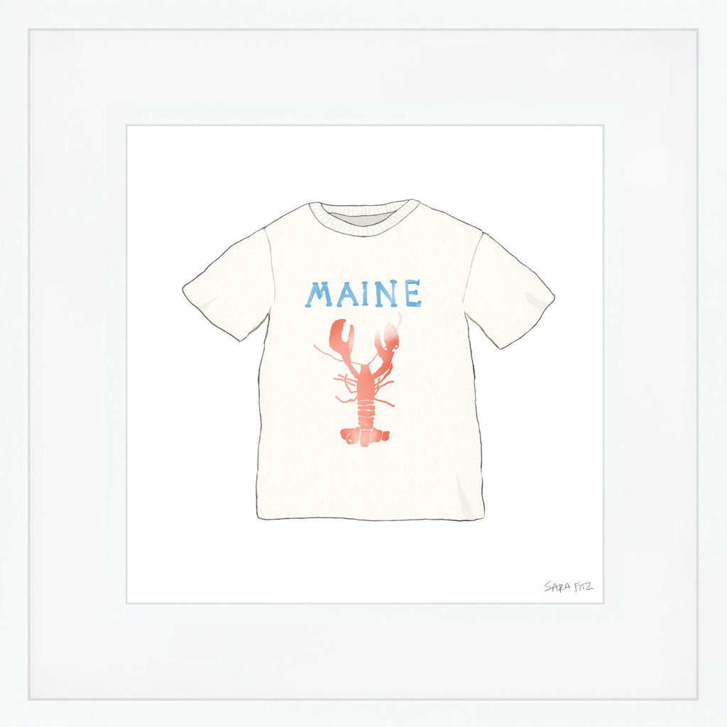 Maine Tee Mega Art Print by Sara Fitz