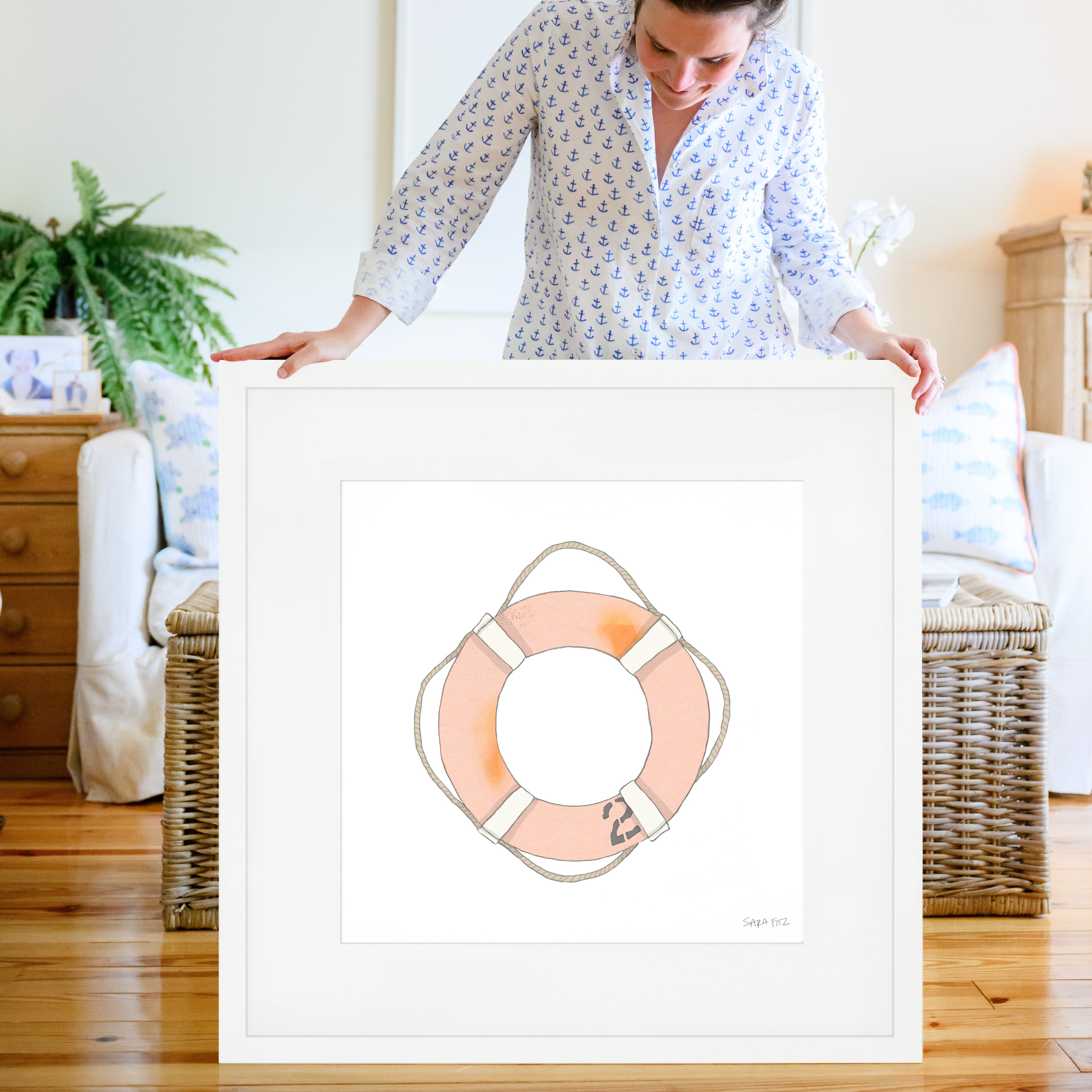 Life Ring Mega Art Print by Sara Fitz