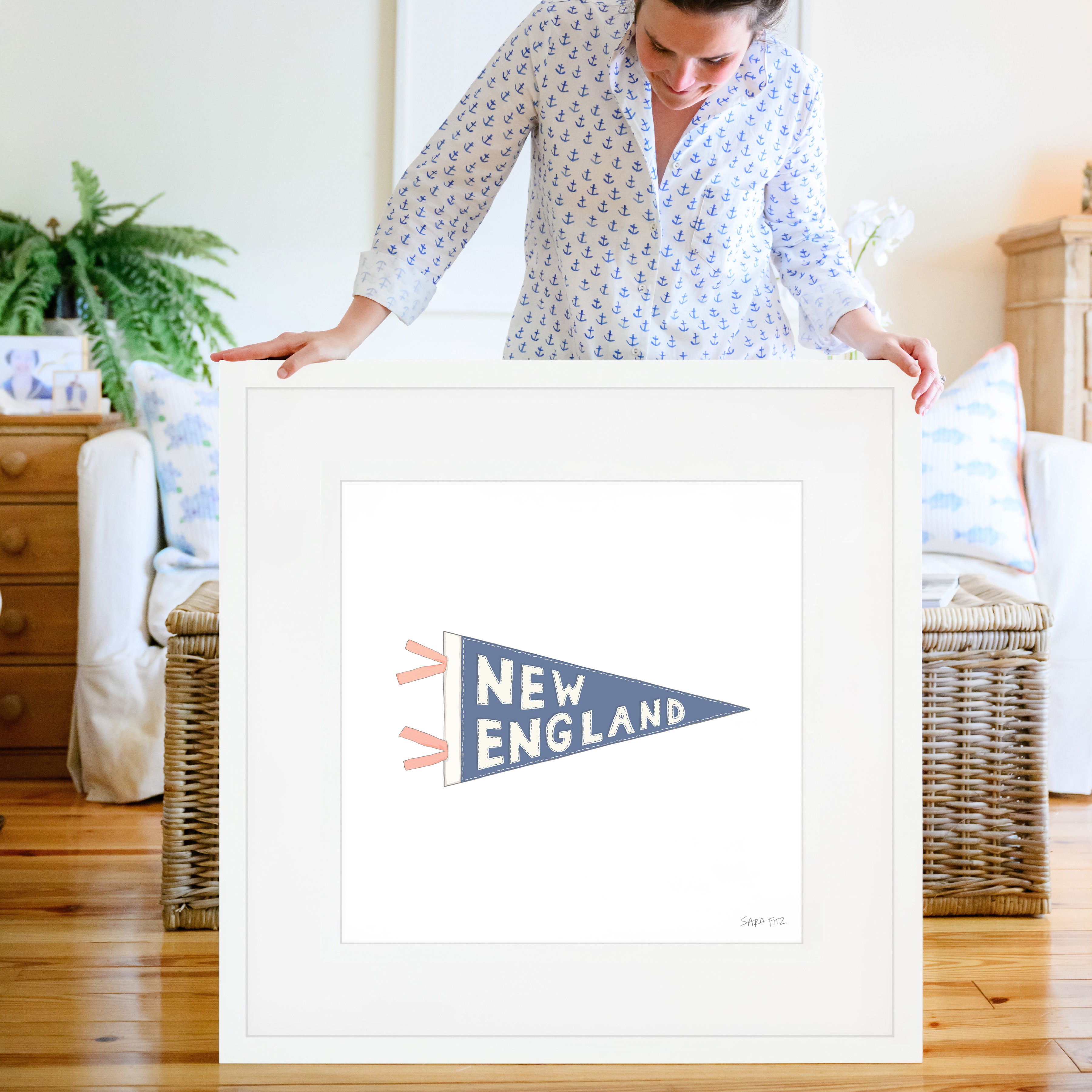 New England Pennant Mega Art Print by Sara Fitz