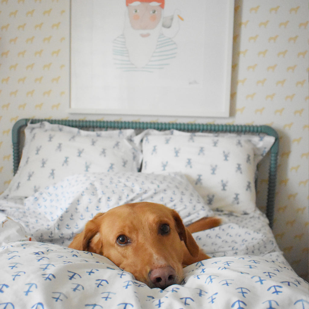 Skipper Stripes Mega Art Print by Sara Fitz