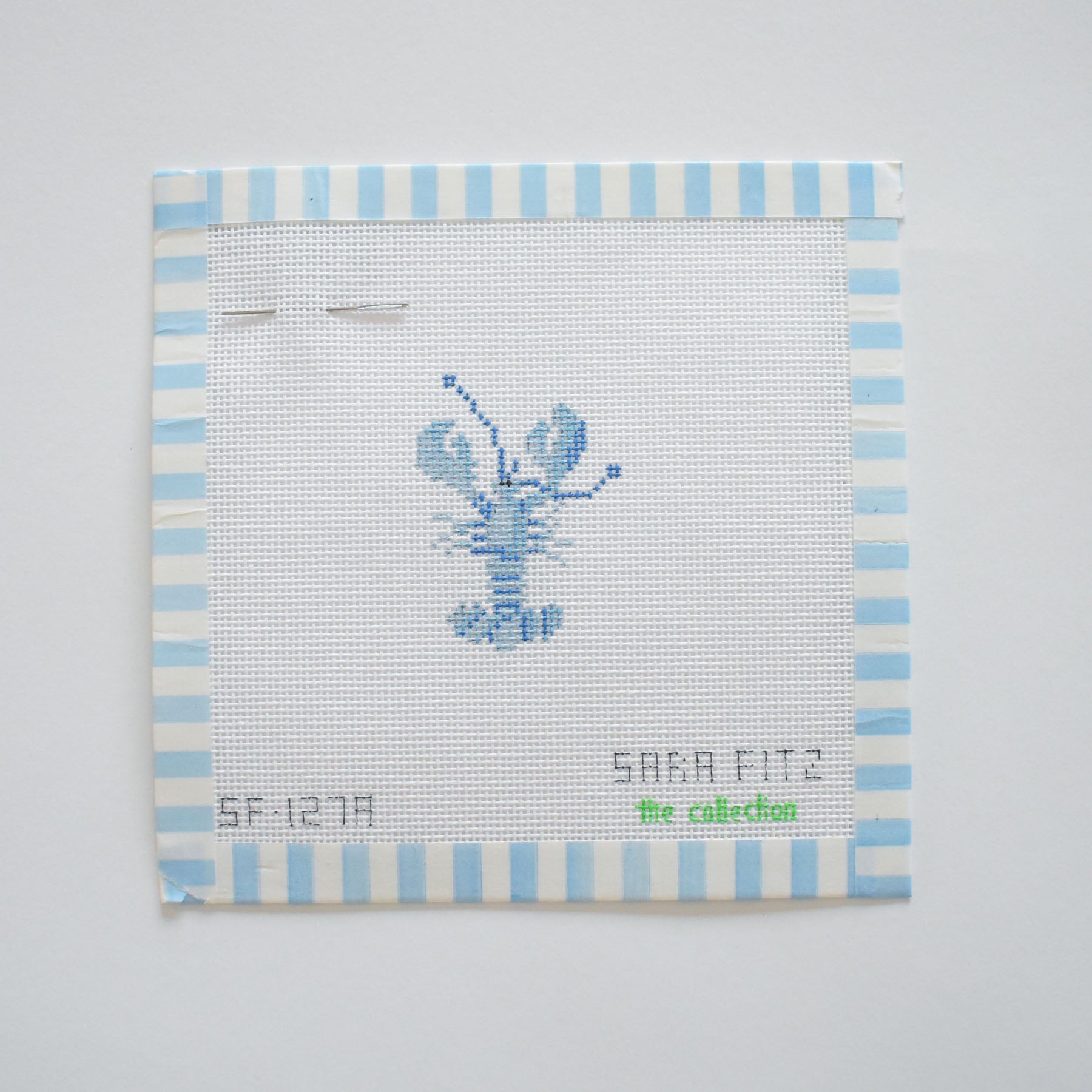 MINI Blue Lobster Needlepoint