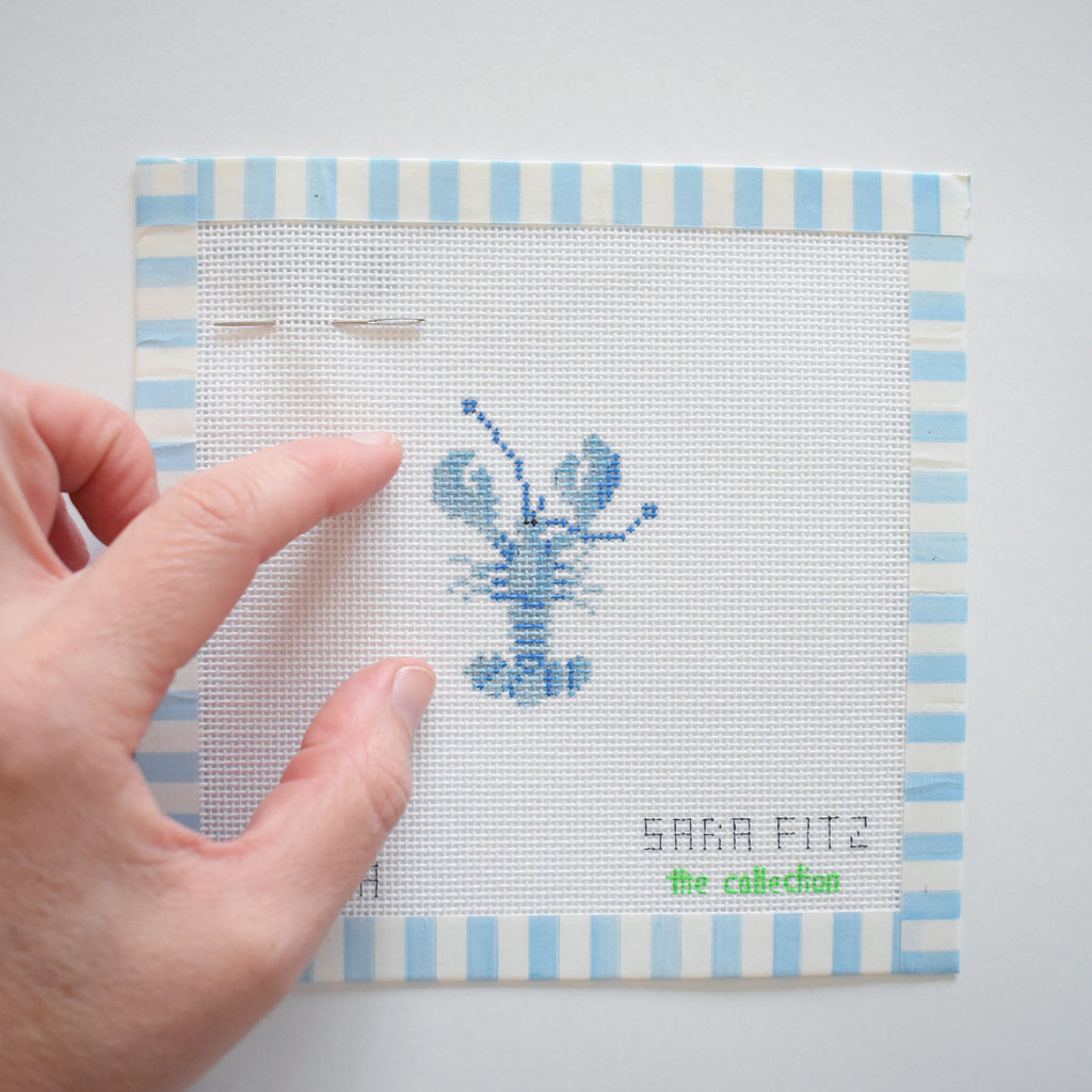 MINI Blue Lobster Needlepoint