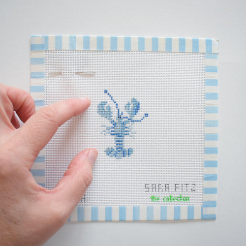 MINI Blue Lobster Needlepoint Needlepoint Sara Fitz 