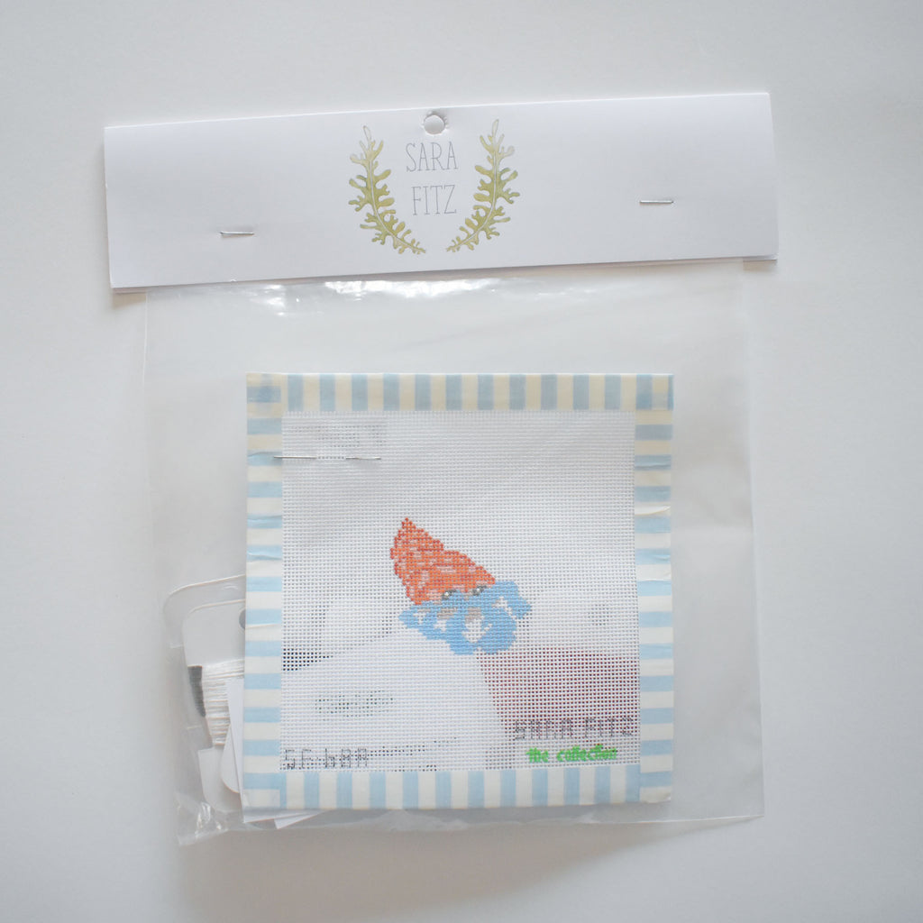 MINI Gingham Hermit Crab Needlepoint