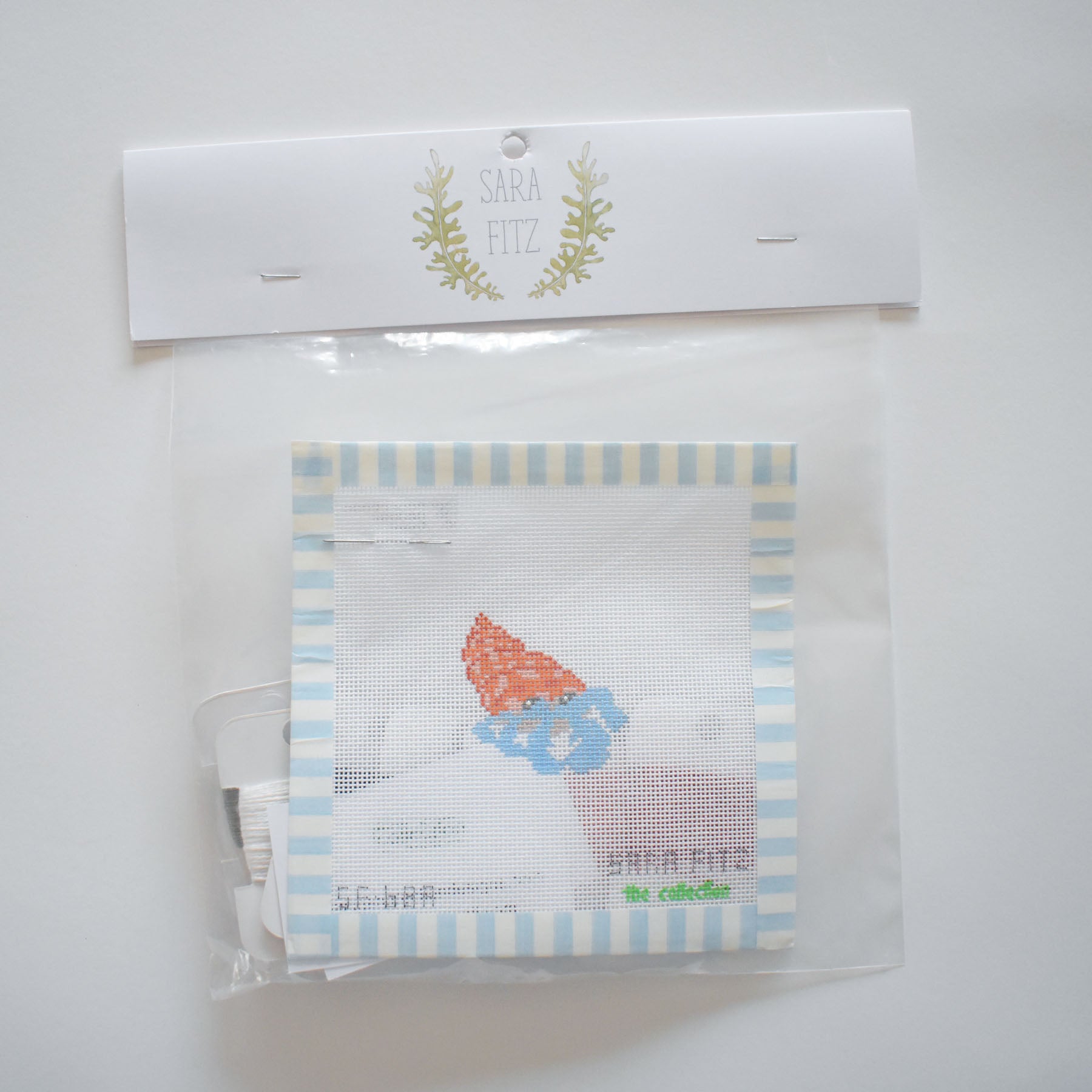 MINI Gingham Hermit Crab Needlepoint