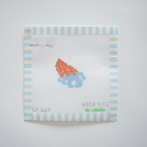 MINI Gingham Hermit Crab Needlepoint Needlepoint Sara Fitz 
