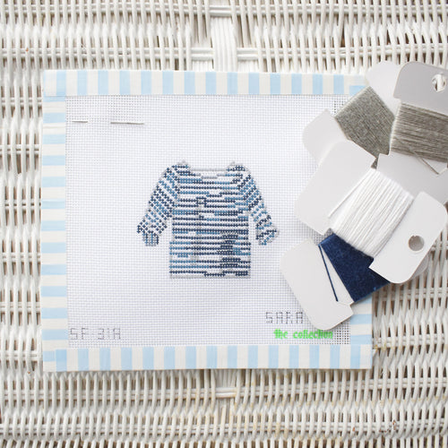 MINI Striped Shirt Needlepoint Needlepoint Sara Fitz 