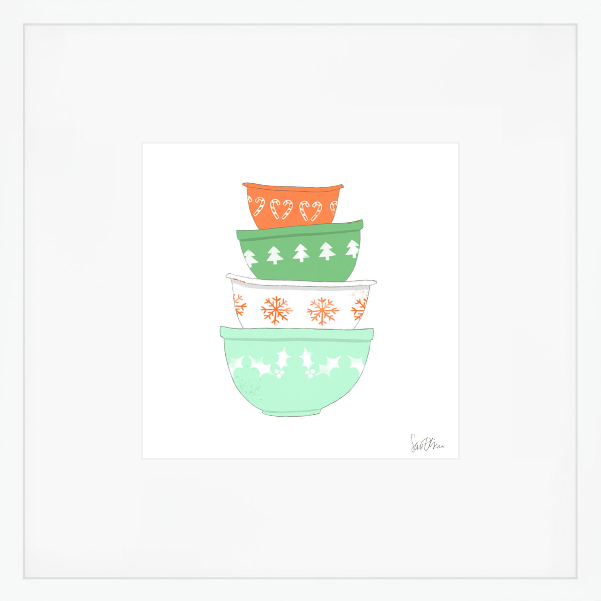 Vintage Mixing Bowls Art Print by Sara Fitz