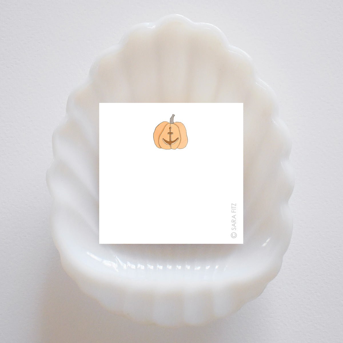Coastal Pumpkin Notelet by Sara Fitz