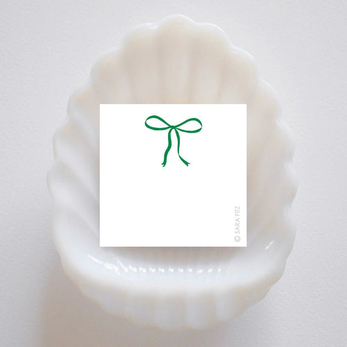 Green Bow Notelet by Sara Fitz