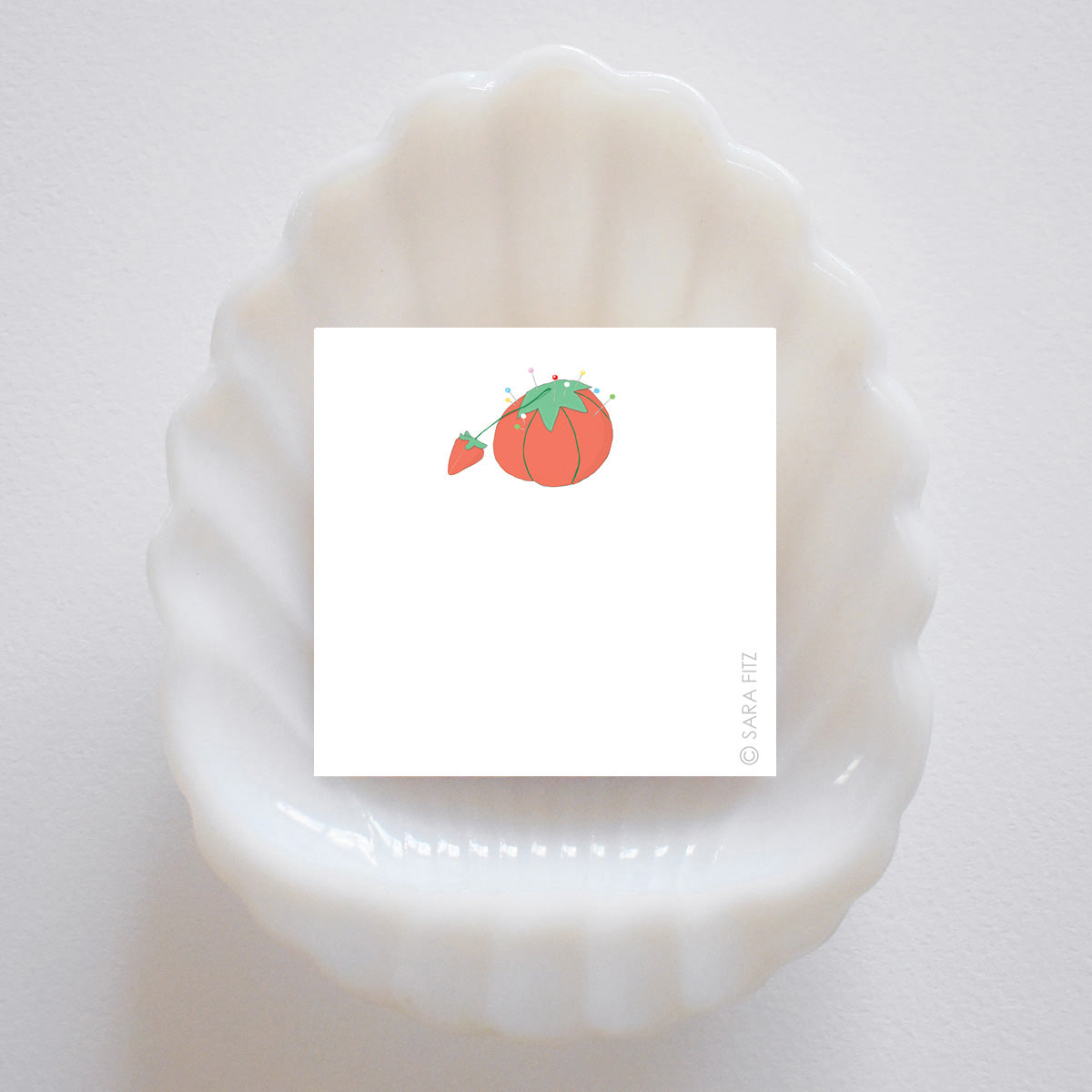 Tomato Pincushion Notelet