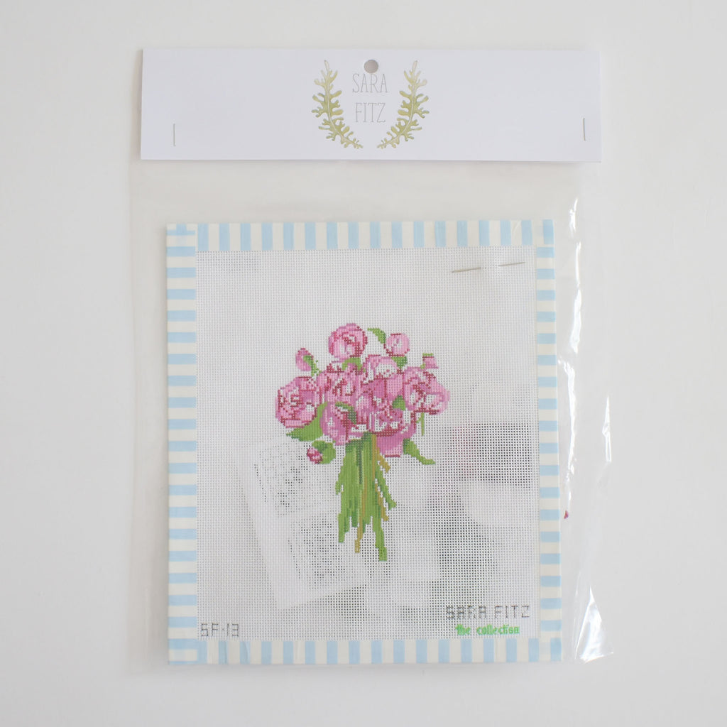 Peonies Needlepoint by Sara Fitz