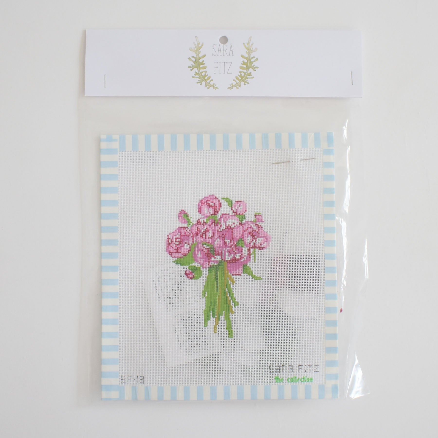 Peonies Needlepoint by Sara Fitz