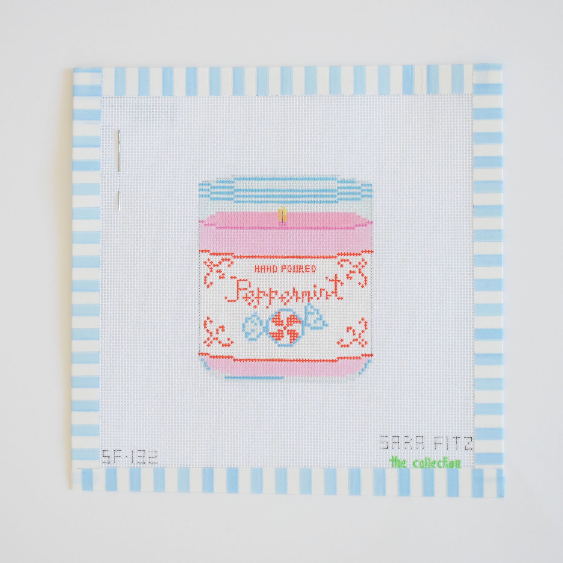 Peppermint Candle Needlepoint Needlepoint Sara Fitz 