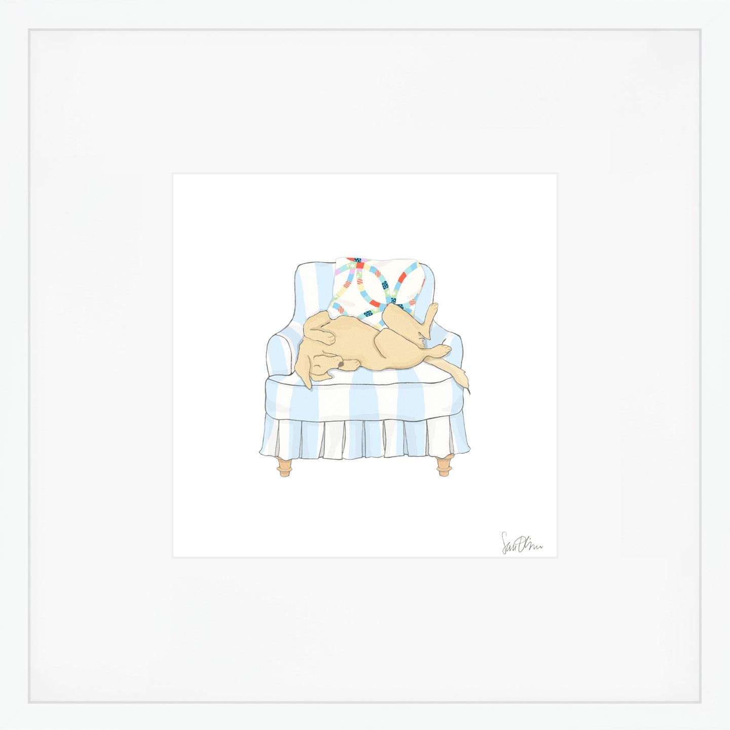 Pup in Chair Art Print