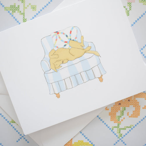Pup in a Chair Note Card Note Cards Sara Fitz 