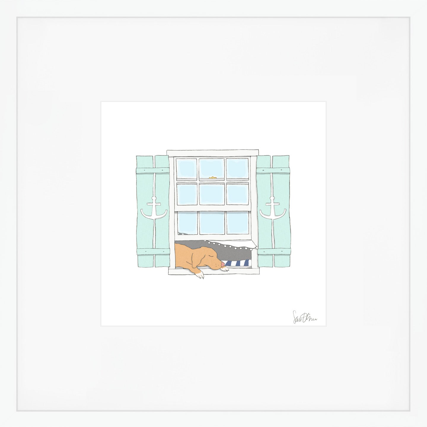 Pup in Window Art Print