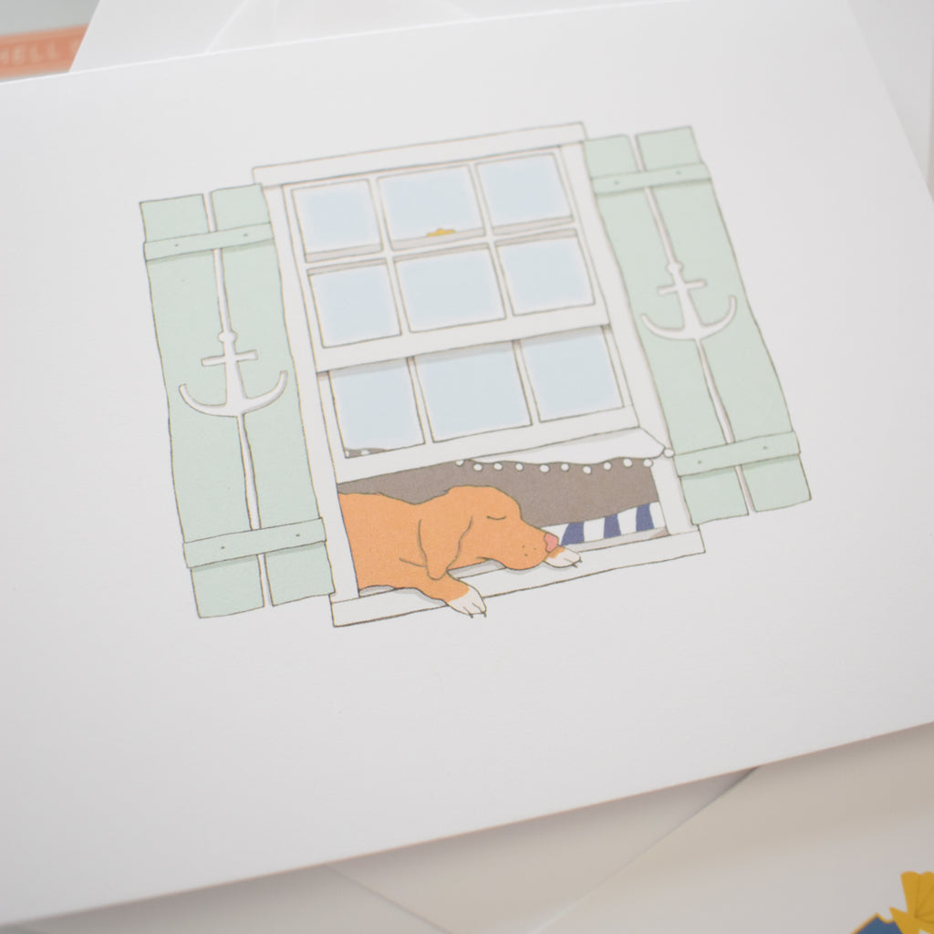 Pup in a Window Note Card