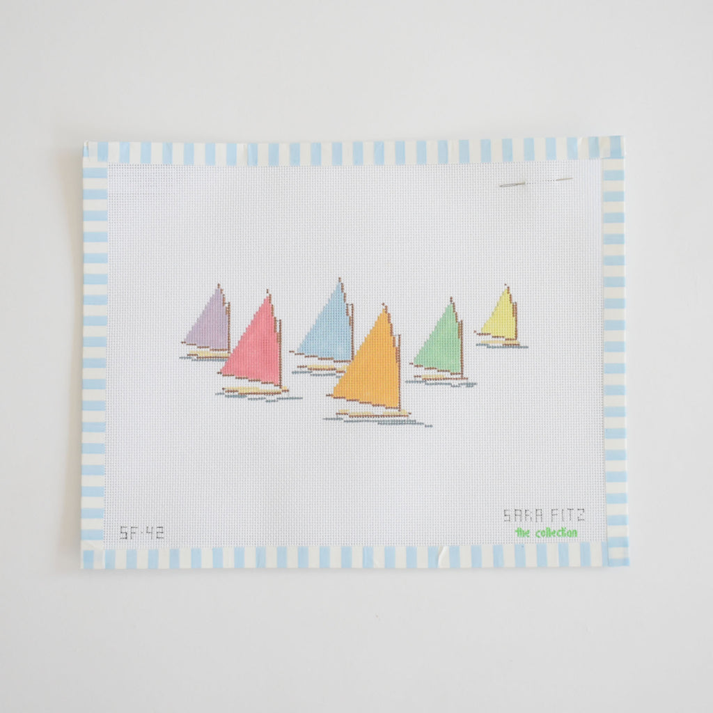 Rainbow Fleet Needlepoint by Sara Fitz