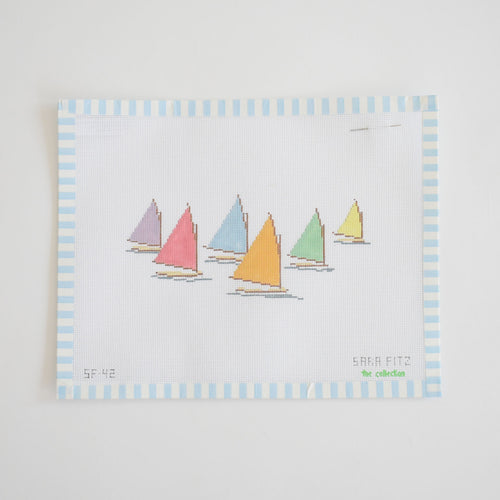 Rainbow Fleet Needlepoint by Sara Fitz