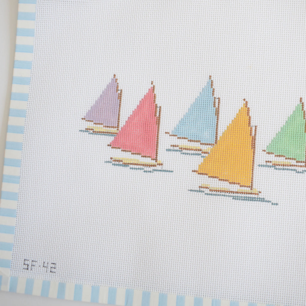 Rainbow Fleet Needlepoint by Sara Fitz