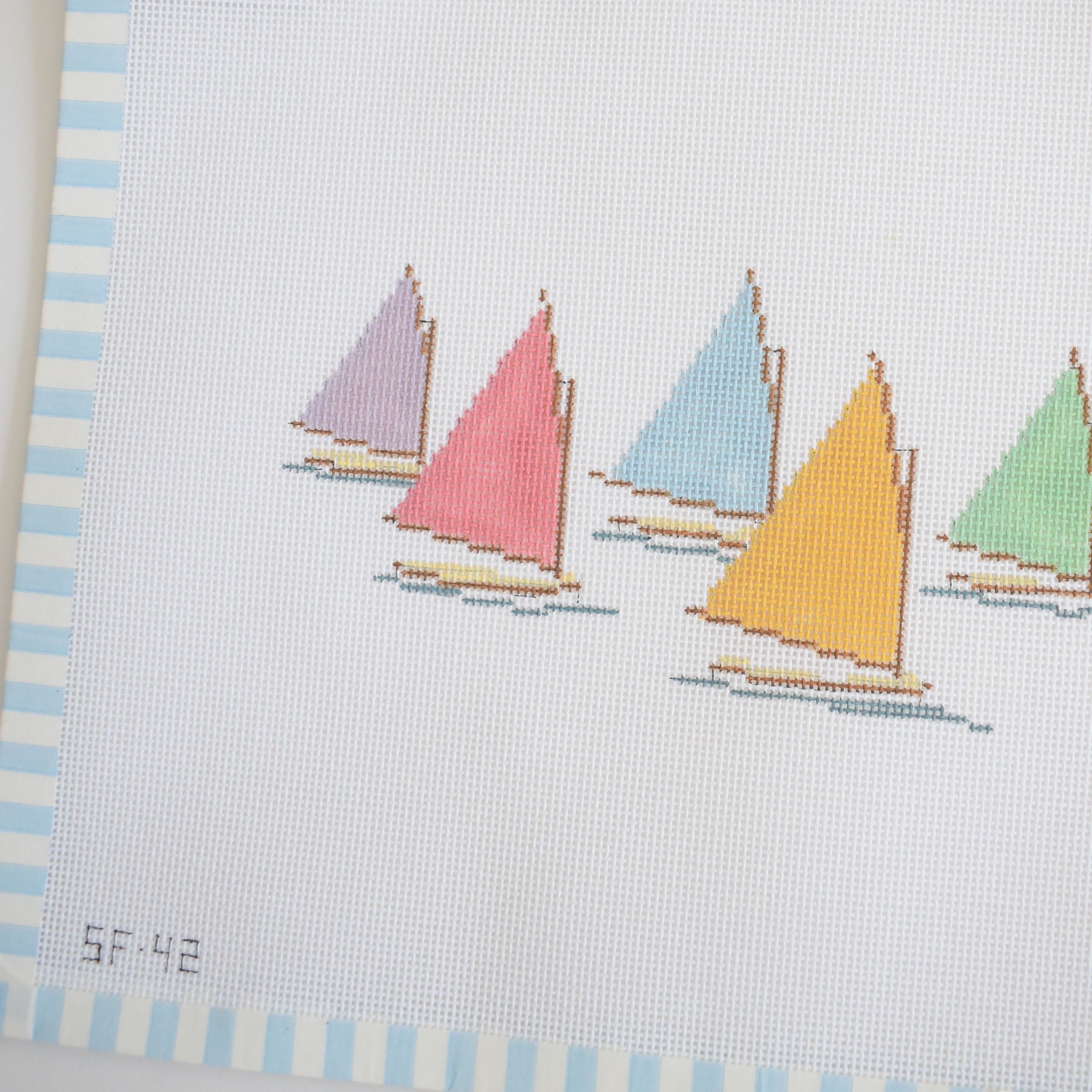 Rainbow Fleet Needlepoint by Sara Fitz