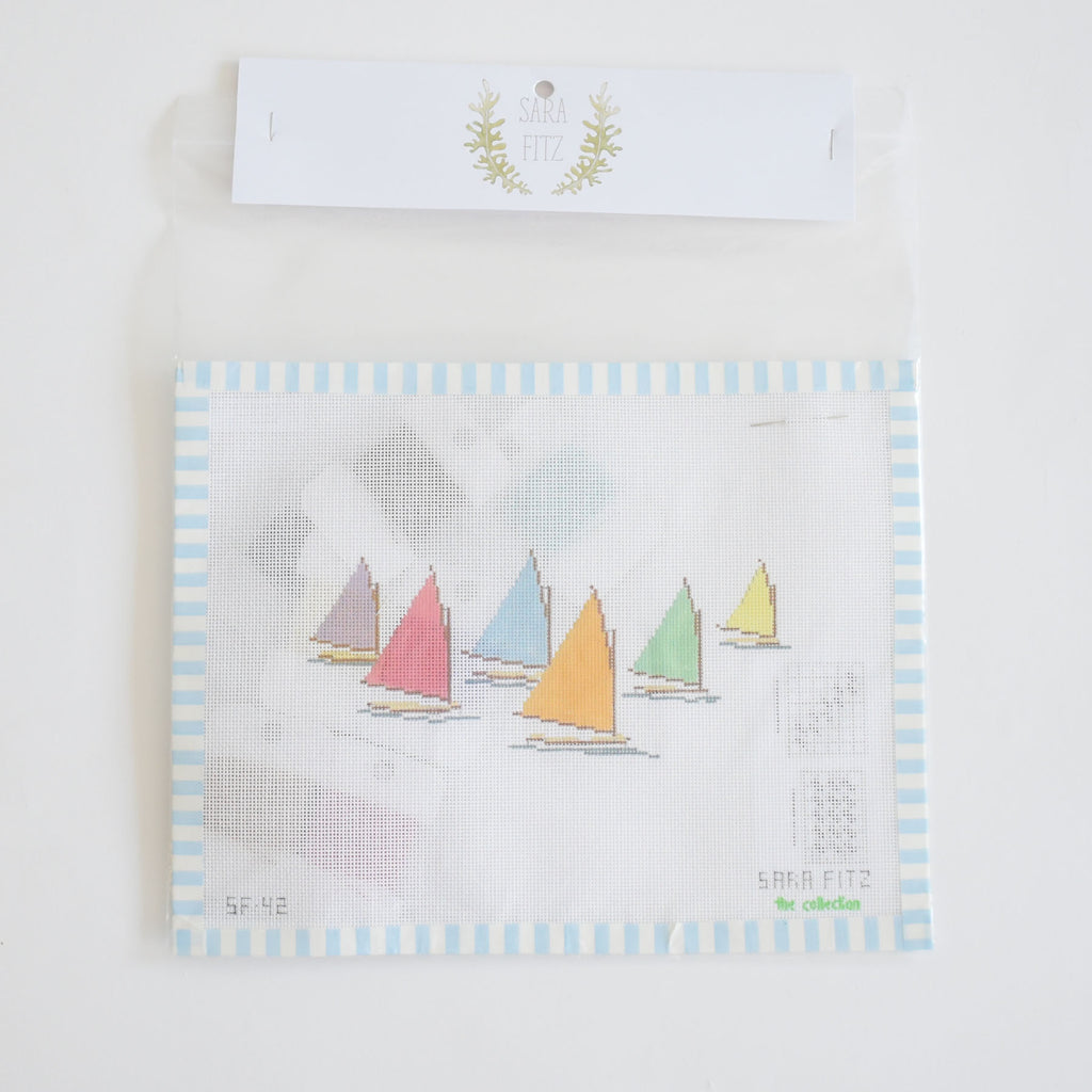 Rainbow Fleet Needlepoint by Sara Fitz