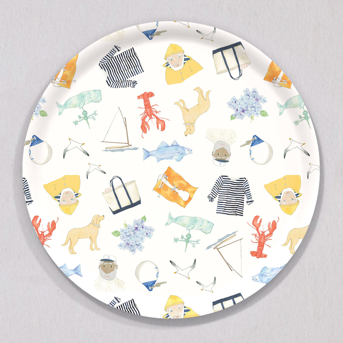 Sara Fitz Classics Tray, Round by Sara Fitz