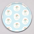 Large Happy Snowman Tray, Round by Sara Fitz