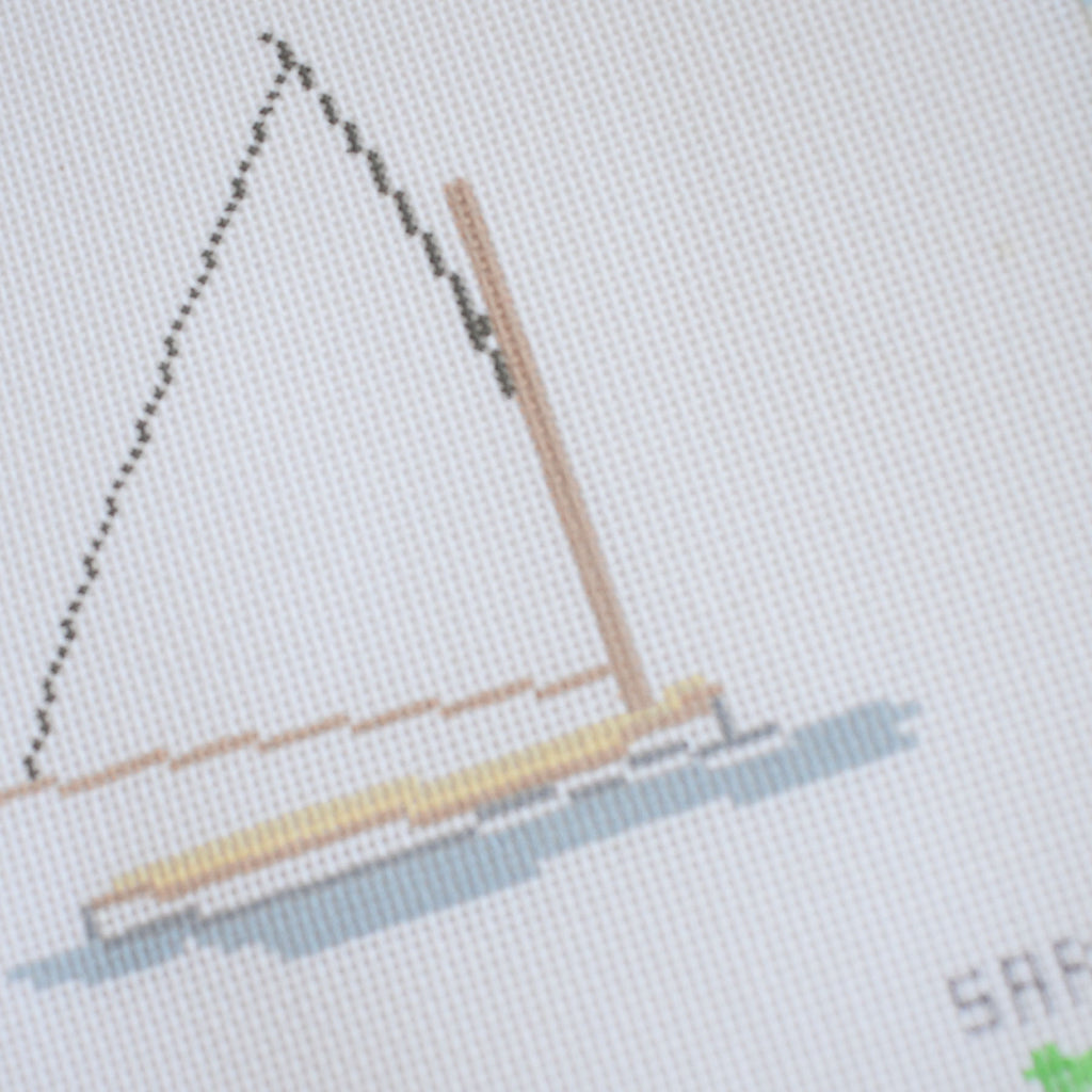 Sailboat Needlepoint by Sara Fitz